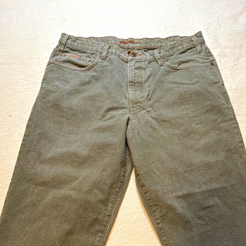 Eddie Bauer Premium Denim Mens Gray Straight Jeans Classic Fit Mid Rise 34x34